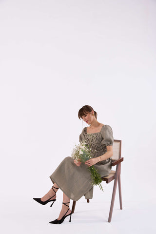 Meadow Weave Midi Dress