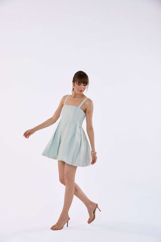 Aqua Petal Bubble Dress