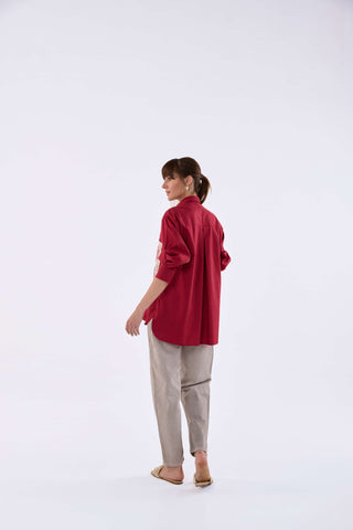 Crimson Flora Shirt