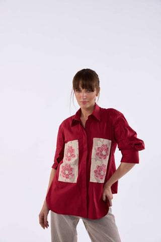 Crimson Flora Shirt