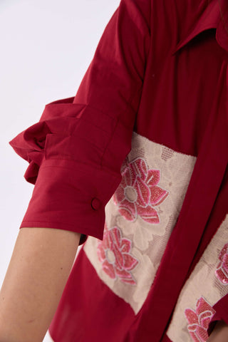 Crimson Flora Shirt