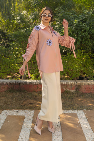 Petal Zip-Up Shirt