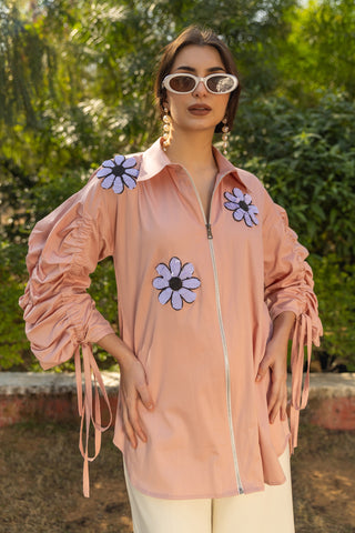 Petal Zip-Up Shirt