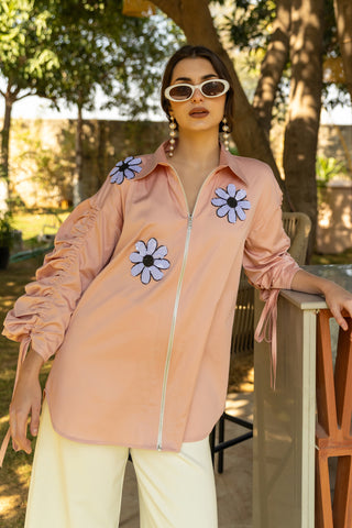 Petal Zip-Up Shirt